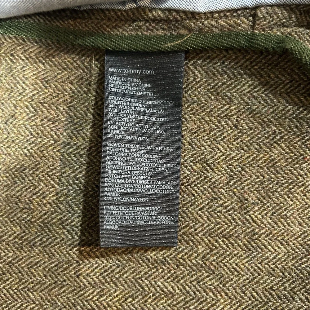 Tommy Hilfiger Men's Tweed Sport Coat Blazer Wool Blend Herringbone‎ Large